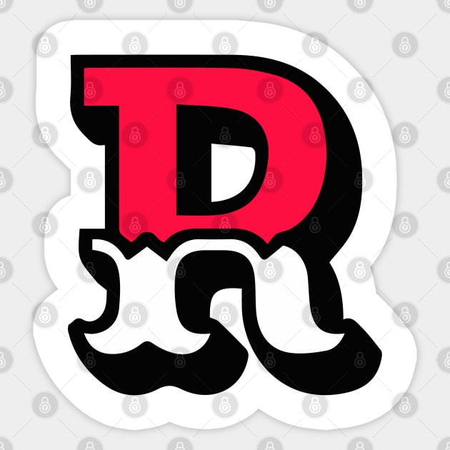 Monogram R - Alphabet Scrapbooking Red/White Circus Style Sticker by RetroGeek